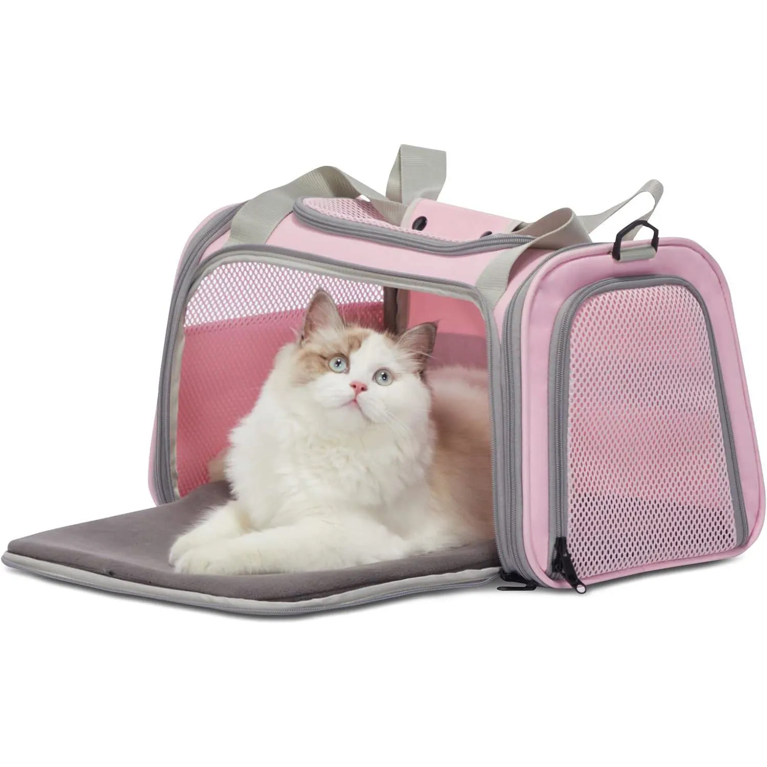 Transportador Para Mascotas  44x26x44cm Pequeño Rosado 9