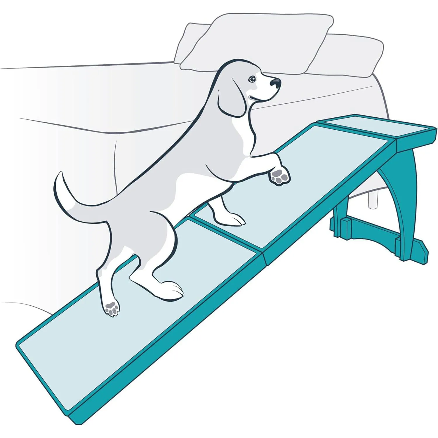 Rampa para Mascotas PetSafe CozyUp con Alfombra Antideslizante Blanca 6