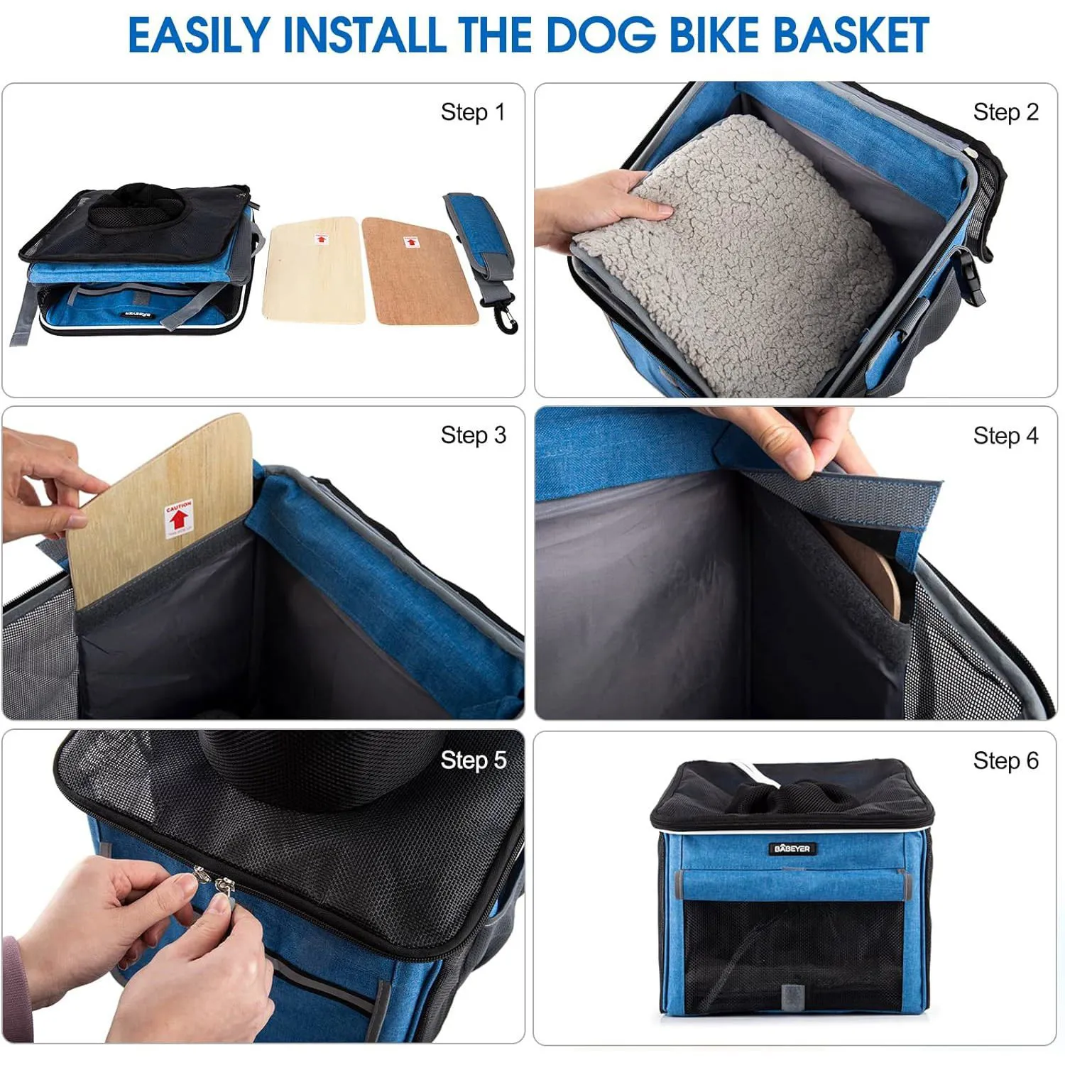 Cesta de Bicicleta para Perro. Azul 10065 Babe 5