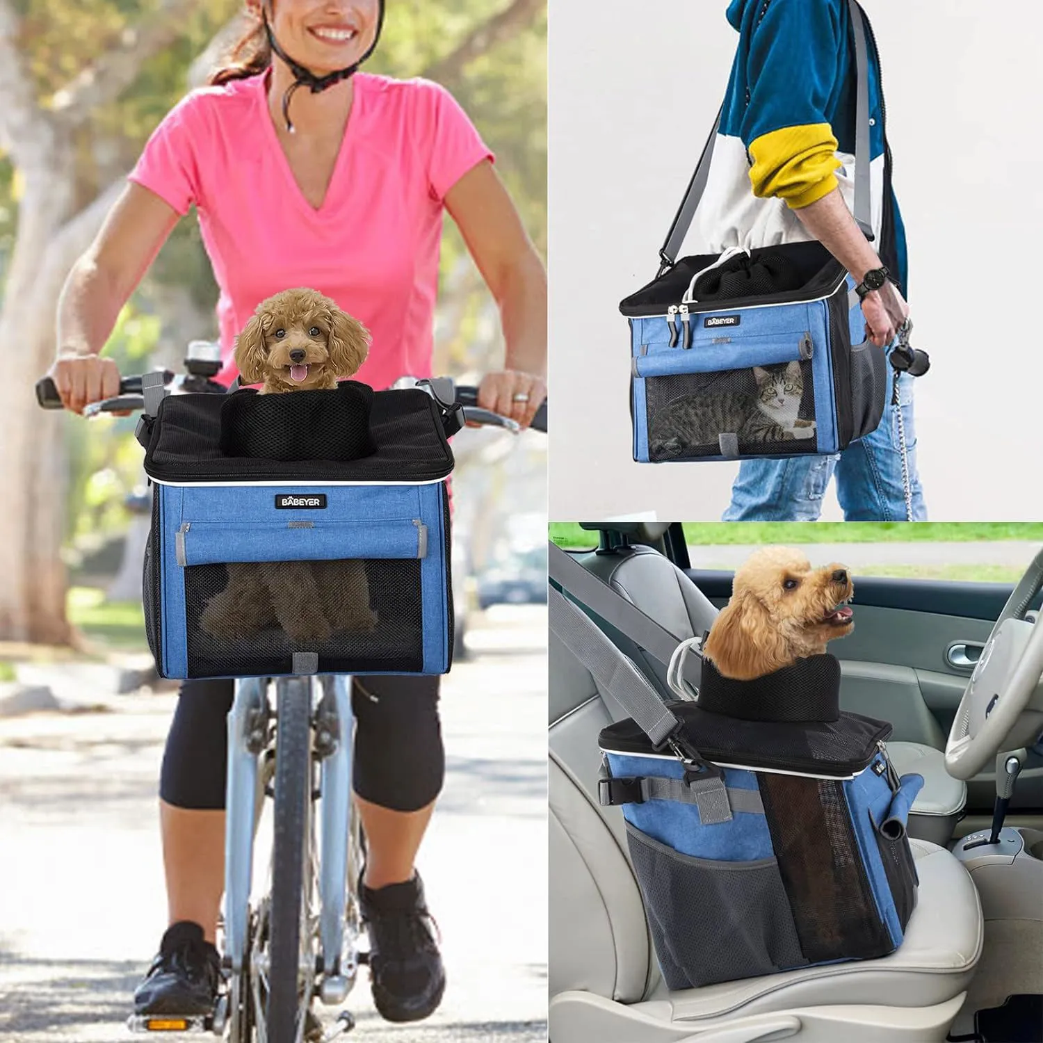 Cesta de Bicicleta para Perro. Azul 10065 Babe 6