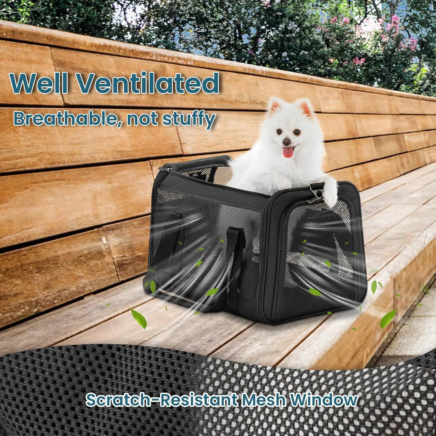 Transportador Para Mascotas  47x29x29cm Pequeño Negro 5