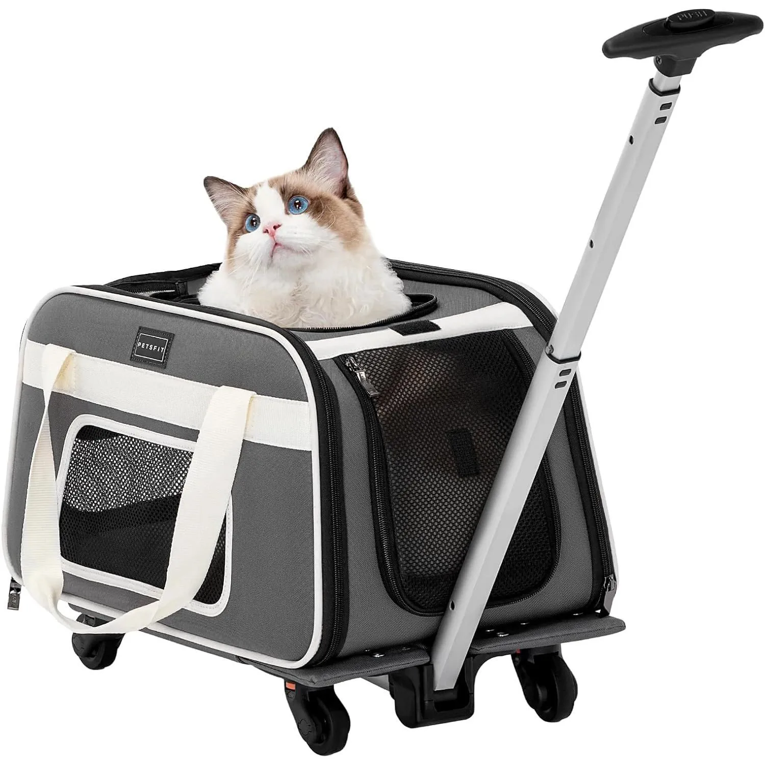 Transportador Para Mascotas  47x31x29cm Pequeño Gris