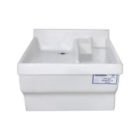 Lavadero Blanco En Plástico 60x60x40 70 Litros Con Desagües