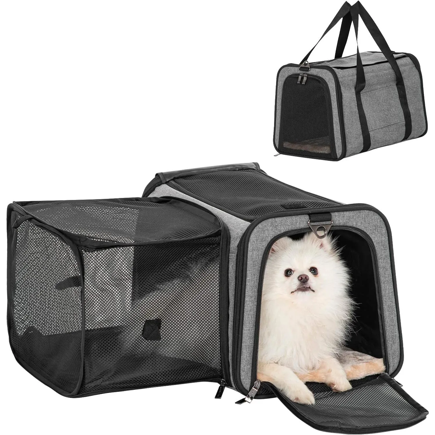 Transportador Para Mascotas  49x31x31cm Pequeño Gris