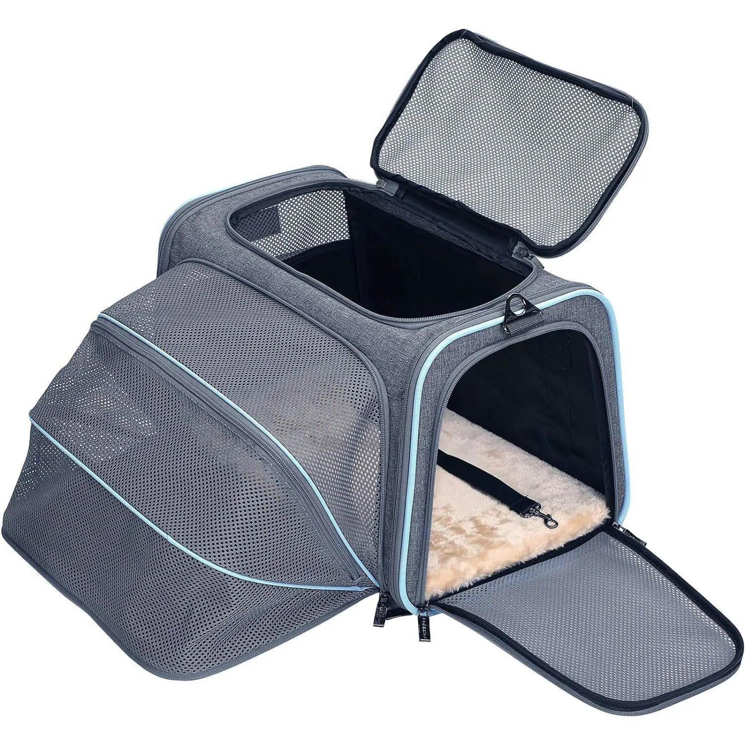 Transportador Para Mascotas  47x24x29cm Pequeño Gris
