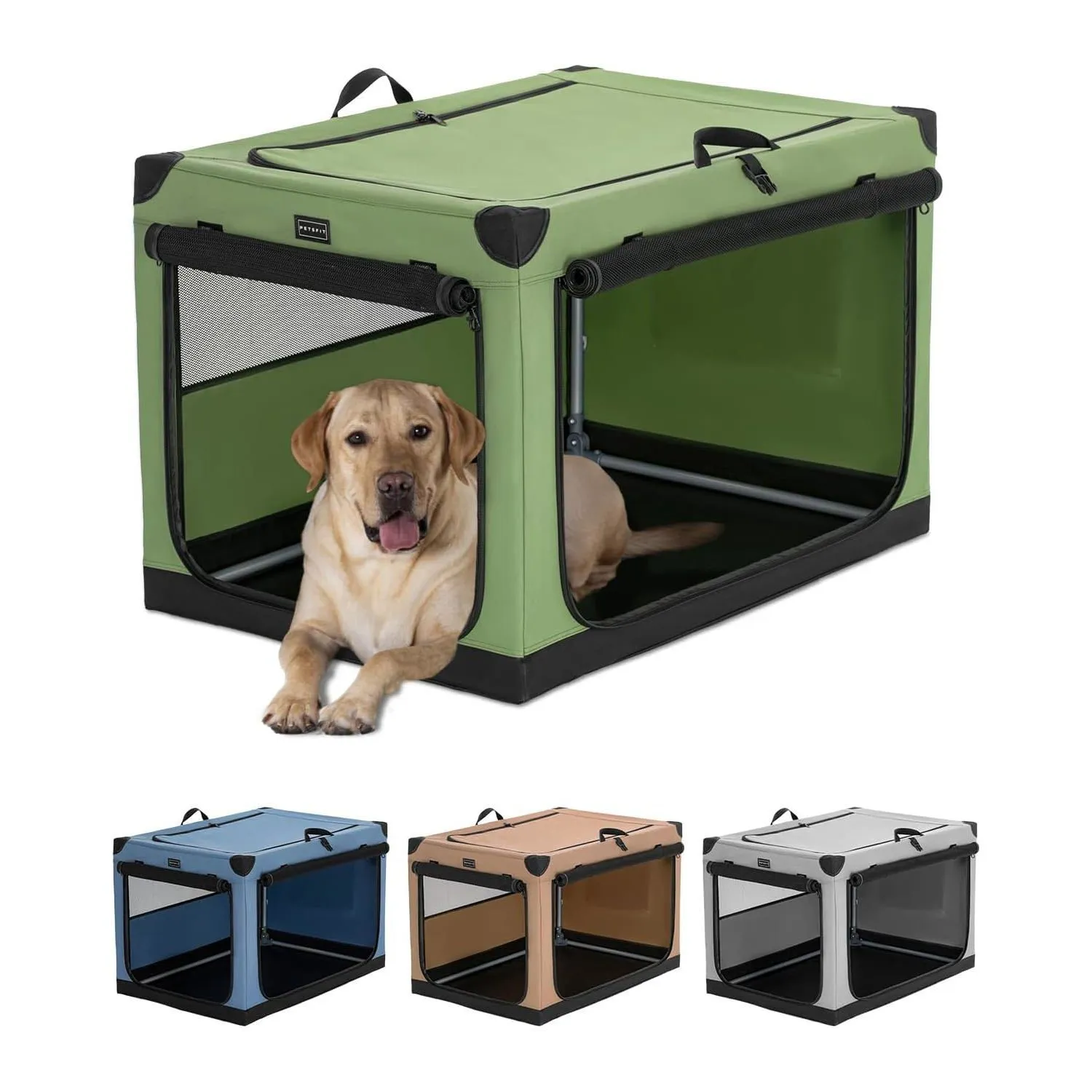 Jaula Para Mascotas Portatil  92x62x59cm Grande Verde
