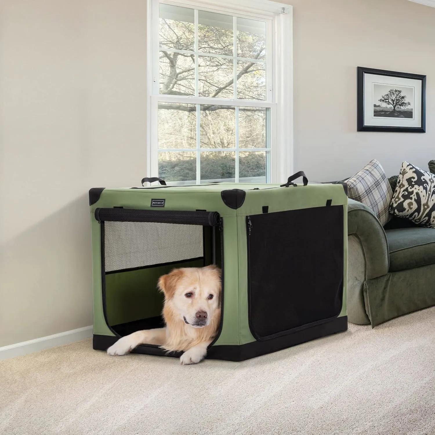 Jaula Para Mascotas Portatil  92x62x59cm Grande Verde 7