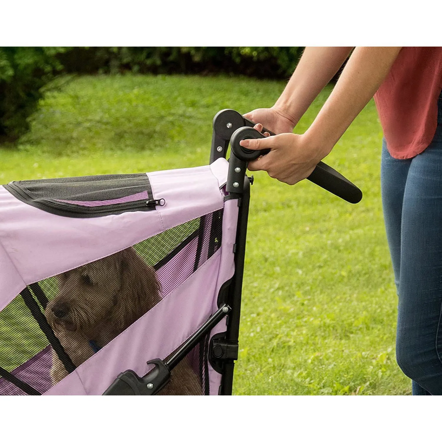 Coche Para Mascotas 81x57x107cm Mediano Rosado 5