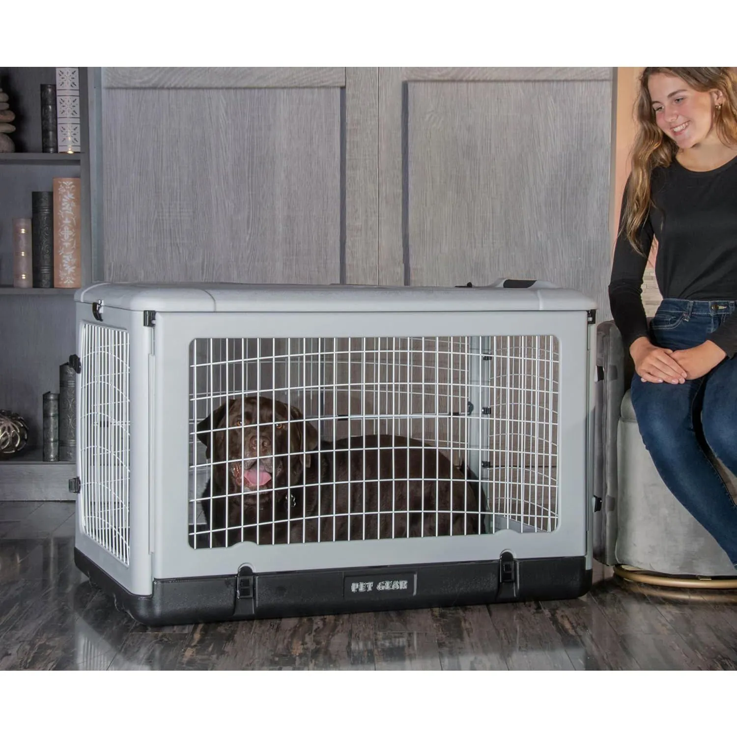 Caja Acero Para Perros 107x71x71cm Grande Gris 3