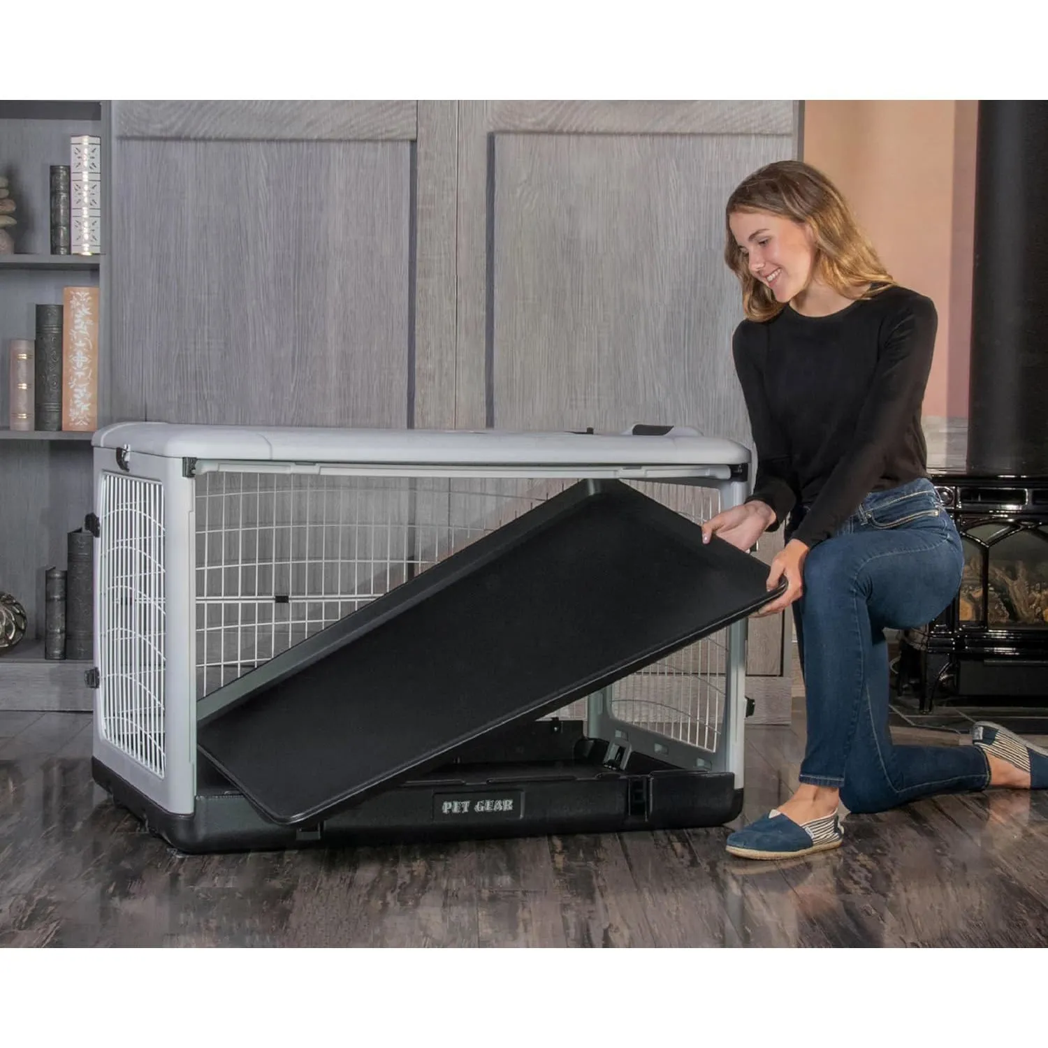 Caja Acero Para Perros 107x71x71cm Grande Gris 5