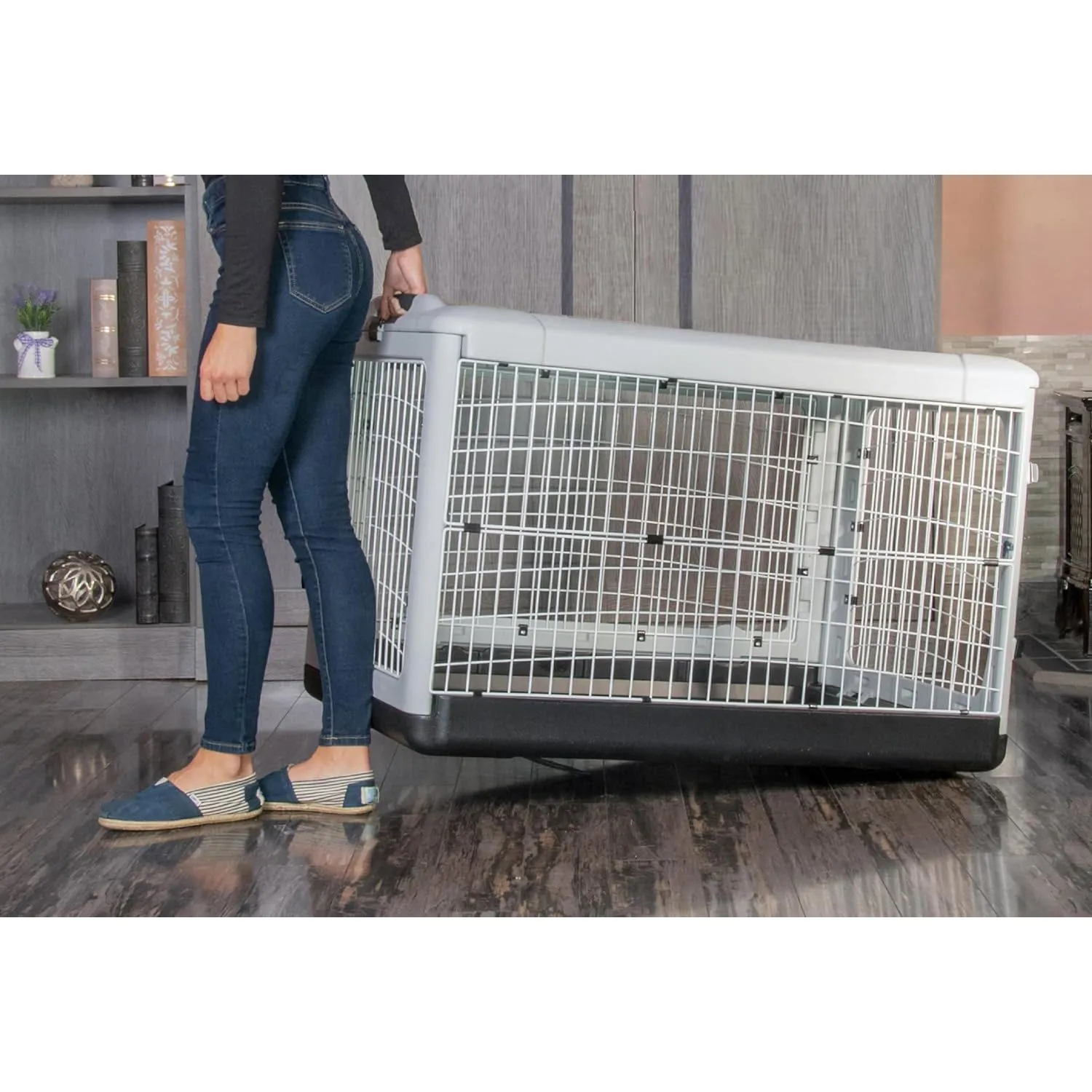 Caja Acero Para Perros 107x71x71cm Grande Gris 6
