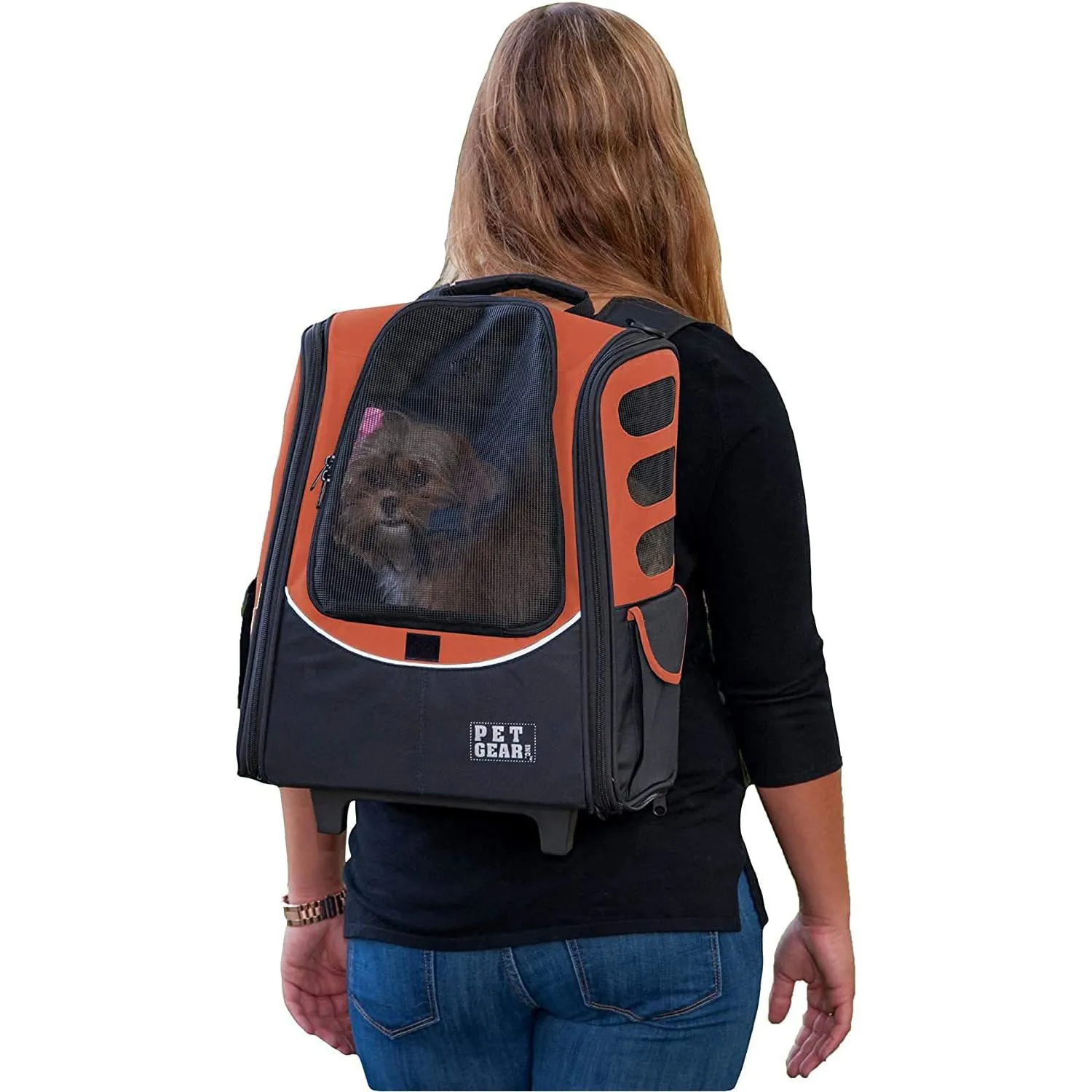 Mochila Para Mascotas 49x39x19cm Mediano Azul Oscuro