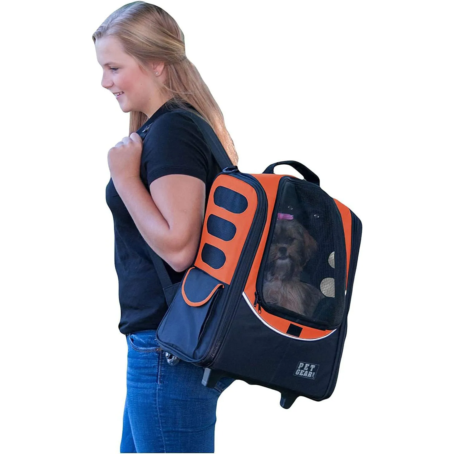 Mochila Para Mascotas 49x39x19cm Mediano Azul Oscuro 3