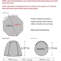 Carpa Para Camping 3 Personas Beige Alvantor