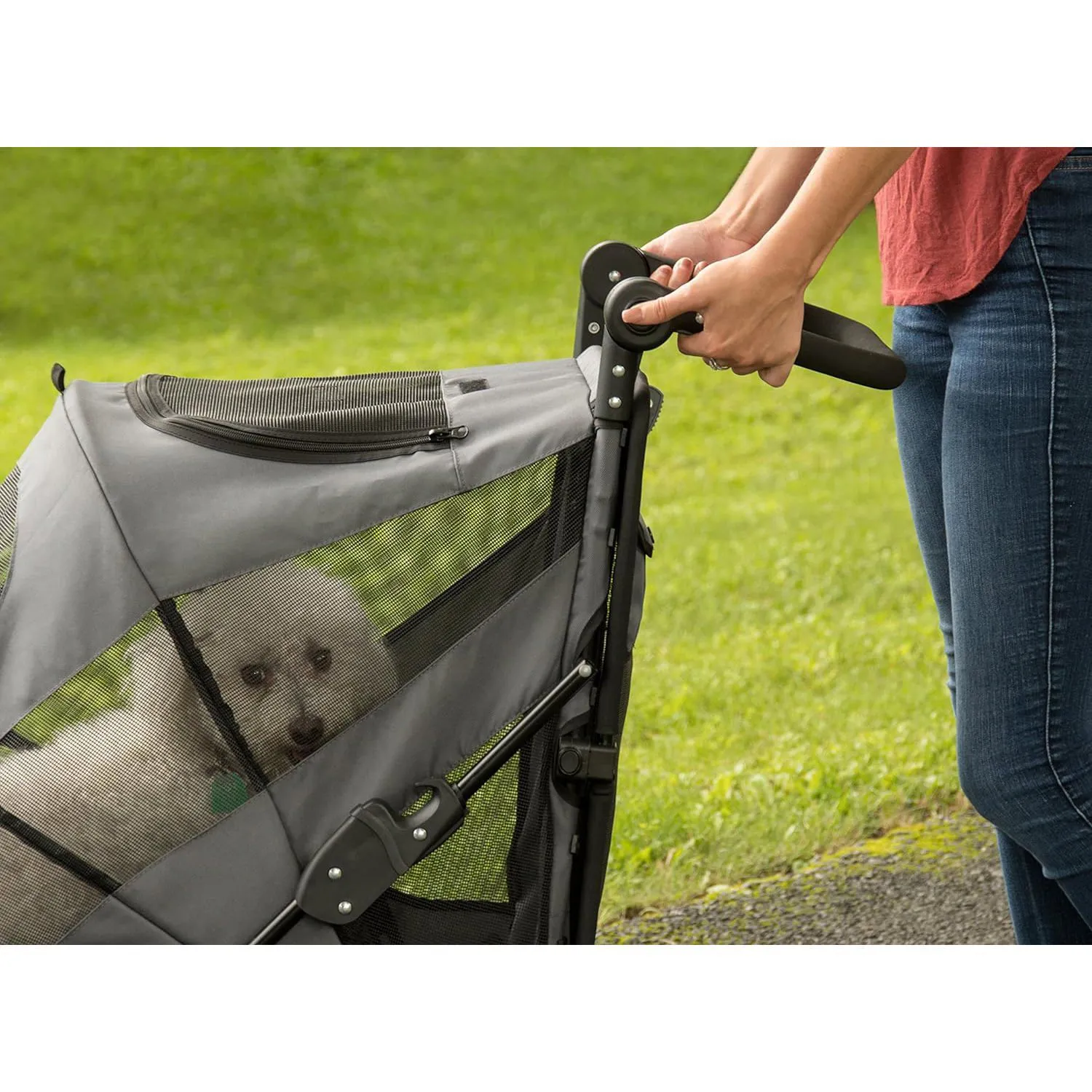 Cochecito Para Mascotas 86x51x84cm Mediano Gris 5