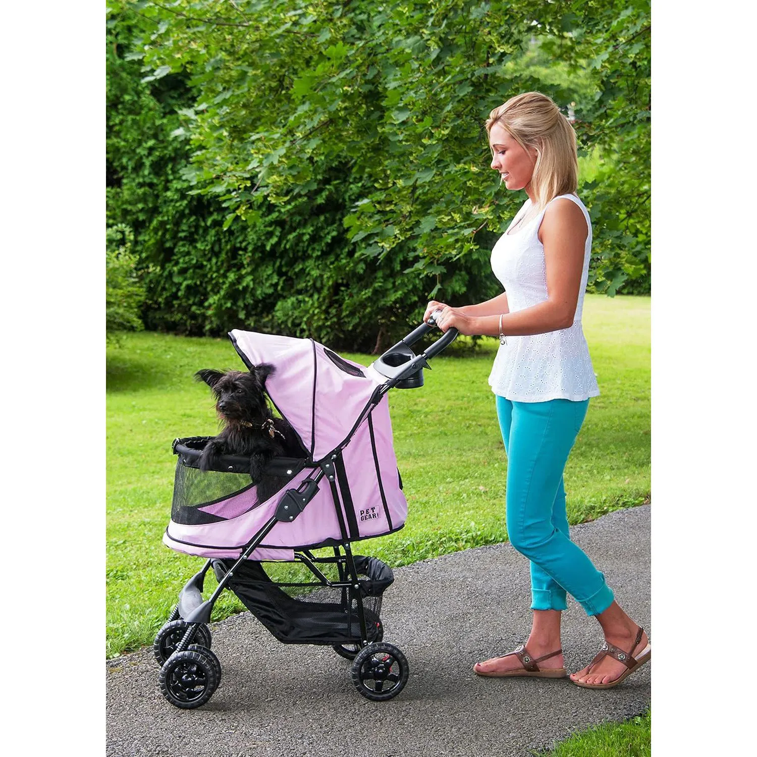Coche Para Mascotas 70x53x100cm Mediano Rosado 5
