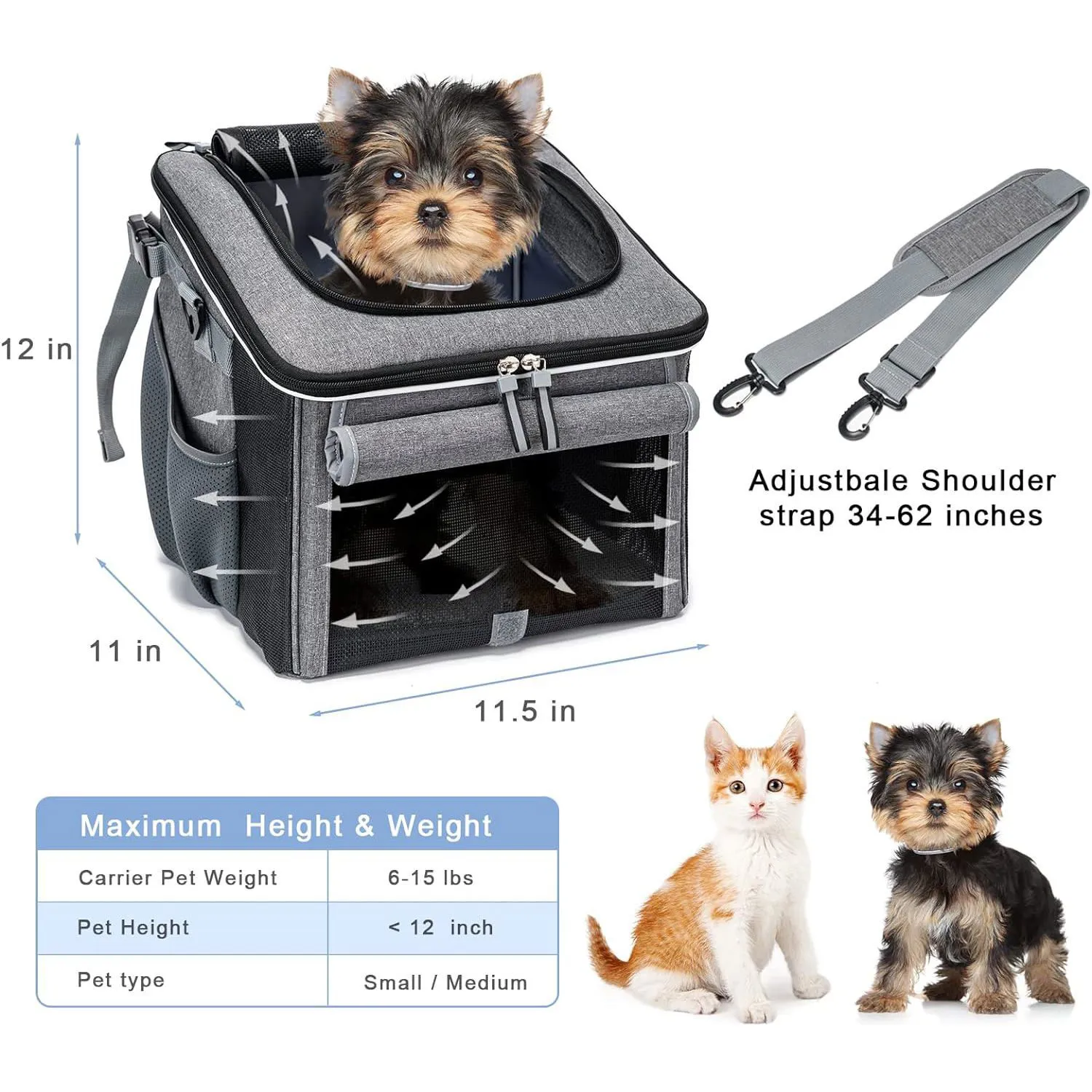 Cesta de Bicicleta para Perro Con Ventanas 100 4