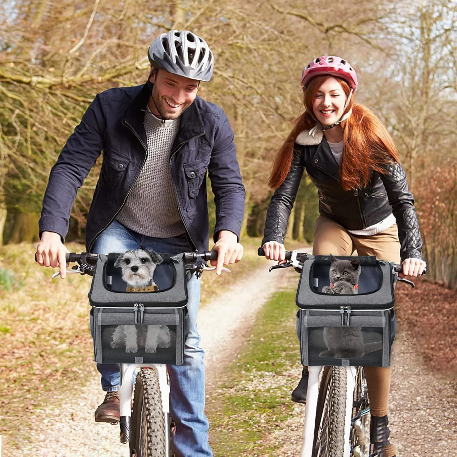 Cesta de Bicicleta para Perro Con Ventanas 100 7