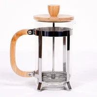 Cafetera Prensa Francesa en Vidrio filtro Acero Inoxidable bambú 600ml