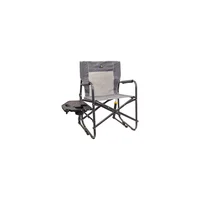 Silla Mecedora Plegable Con Mesa Lateral Gris