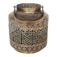 Farol Metálico 16X18 cm Oro Sultan
