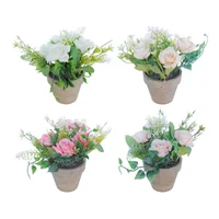 Planta Artificial Rosas Plástico 10x17 Cm Multicolor Jardin