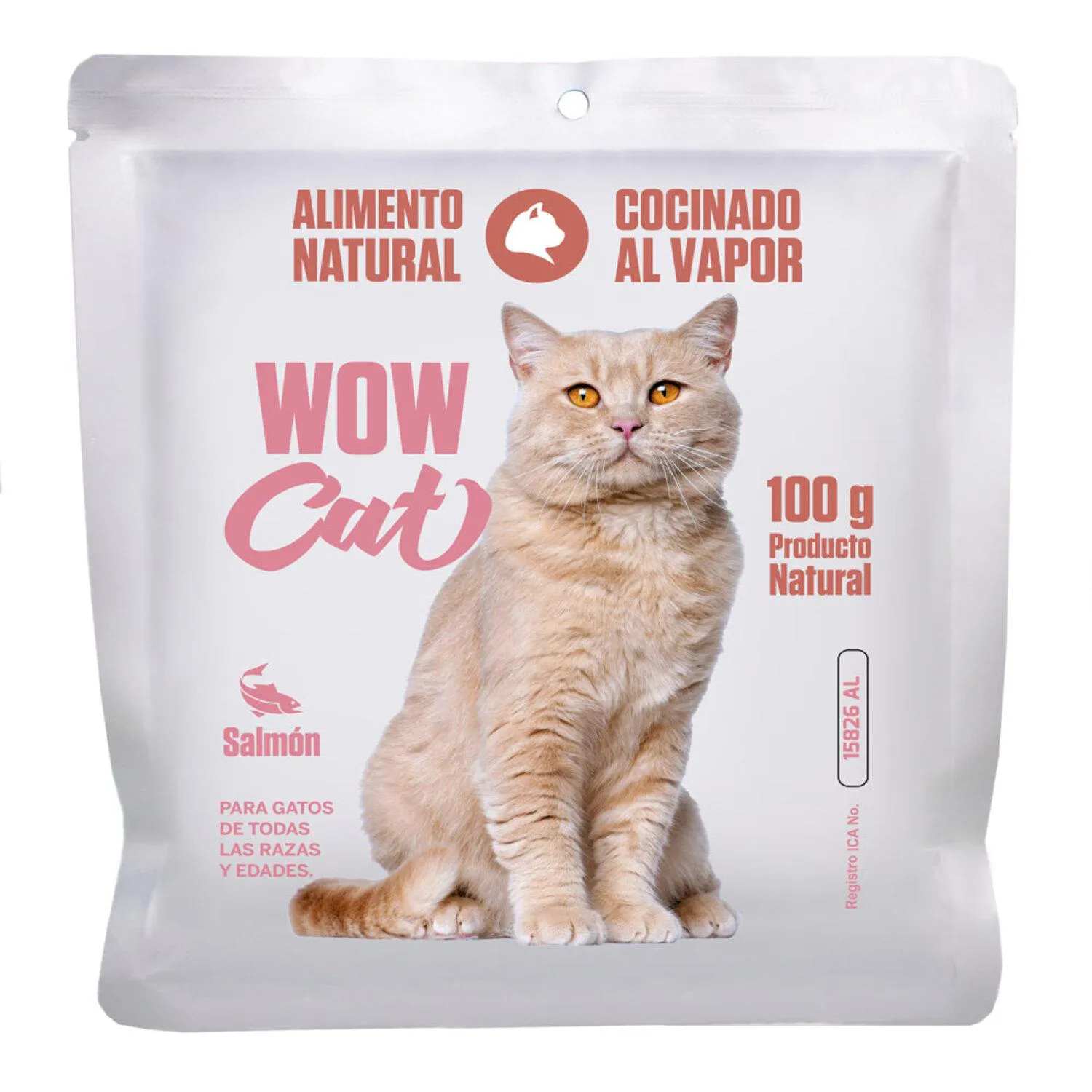 Alimento Húmedo Para Gato Wow Cat Cocinado Salmon 100g  Wow Cat