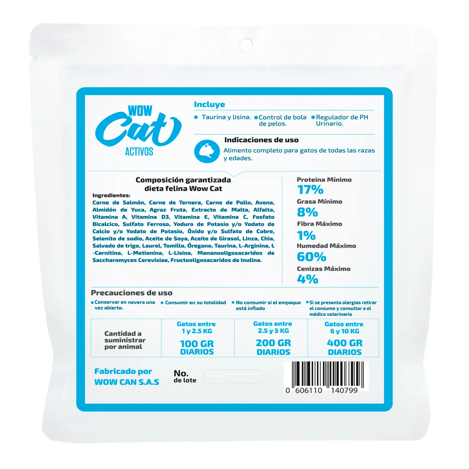Alimento Húmedo Para Gato Wow Cat Cocinado Pollo 100g  Wow Cat