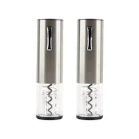Set x2 Sacacorchos Eléctrico Usb Kit Descorchador Completo Gris