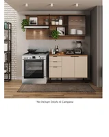 Cocina Integral 2.0 Metros Con Mesón En MDP 4 Puertas Beige Con Freijo No Incluye Estufa Bertolini