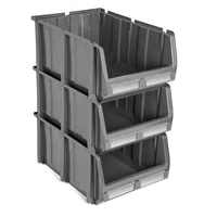 3 Modulares Abierto Organizador Plástico Inventarios 60kg Gris