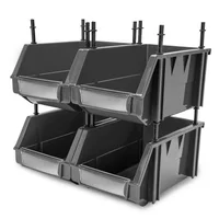 4 Modulares Abiertos Organizadores Plásticos de Inventarios 20kg Gris