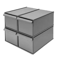 4 Cajones Organizador Herramienta Apilables y Modulares 20kg Gris