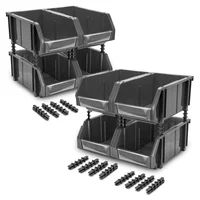 8 Modulares Abiertos Organizadores Plásticos de Inventarios 40kg Gris