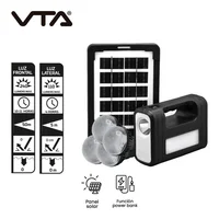 Kit Multifuncional De Carga Solar 4 Bombillos Vta