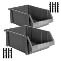2 Modulares Abierto Az Organizador Plástico Inventarios 45kg Gris