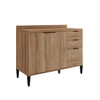 Mueble Inferior De Cocina 120 Cm En Mdp Con Tabla Freijo
