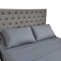 Juego De Sábanas Color Gris Cama Queen 160X190Cm