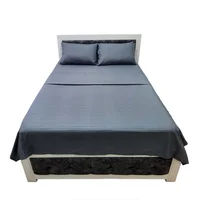 Juego De Sábanas Color Gris Cama Doble 140X190Cm