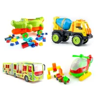 Combo Infantil: Cocodrilo + Autobús + Volqueta + Helicóptero