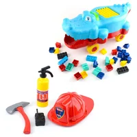 Combo Aventuras: Cocodrilo Montable Bloques + Set de Bombero