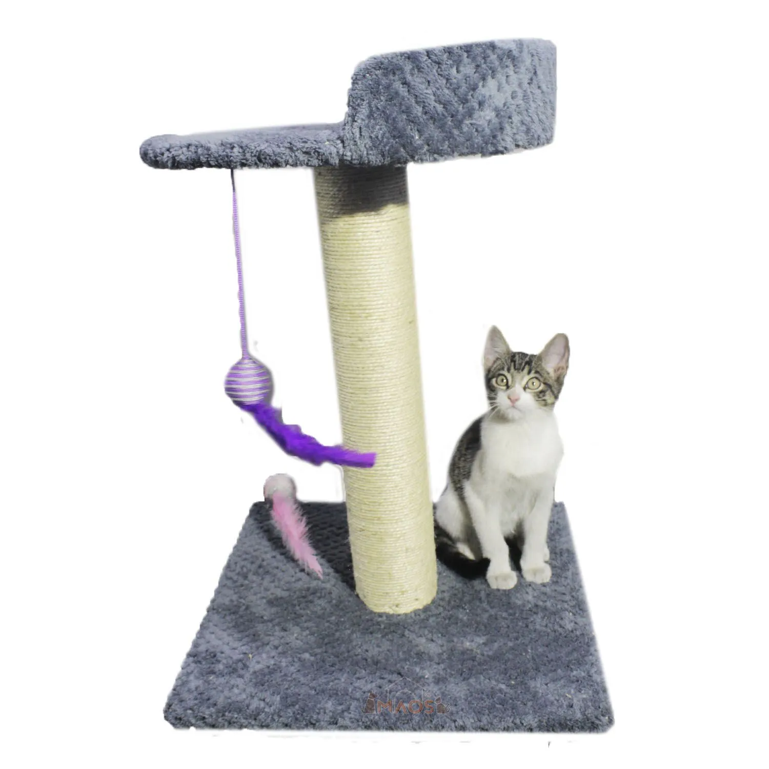 Gimnasio Rascador Para Gatos 40x40x60cm Mediano Gris 3