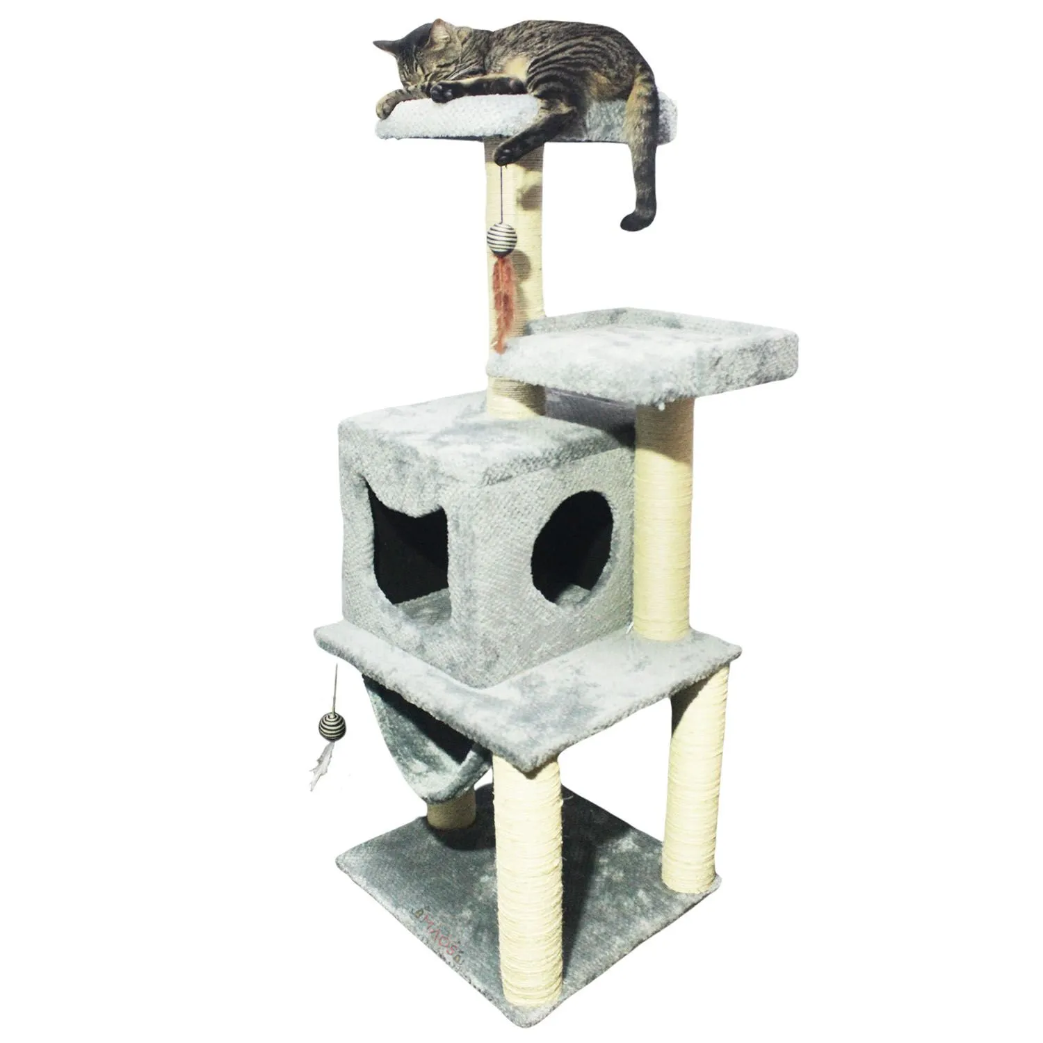 Gimnasio Rascador Para Gatos 50x45x135cm Mediano Gris