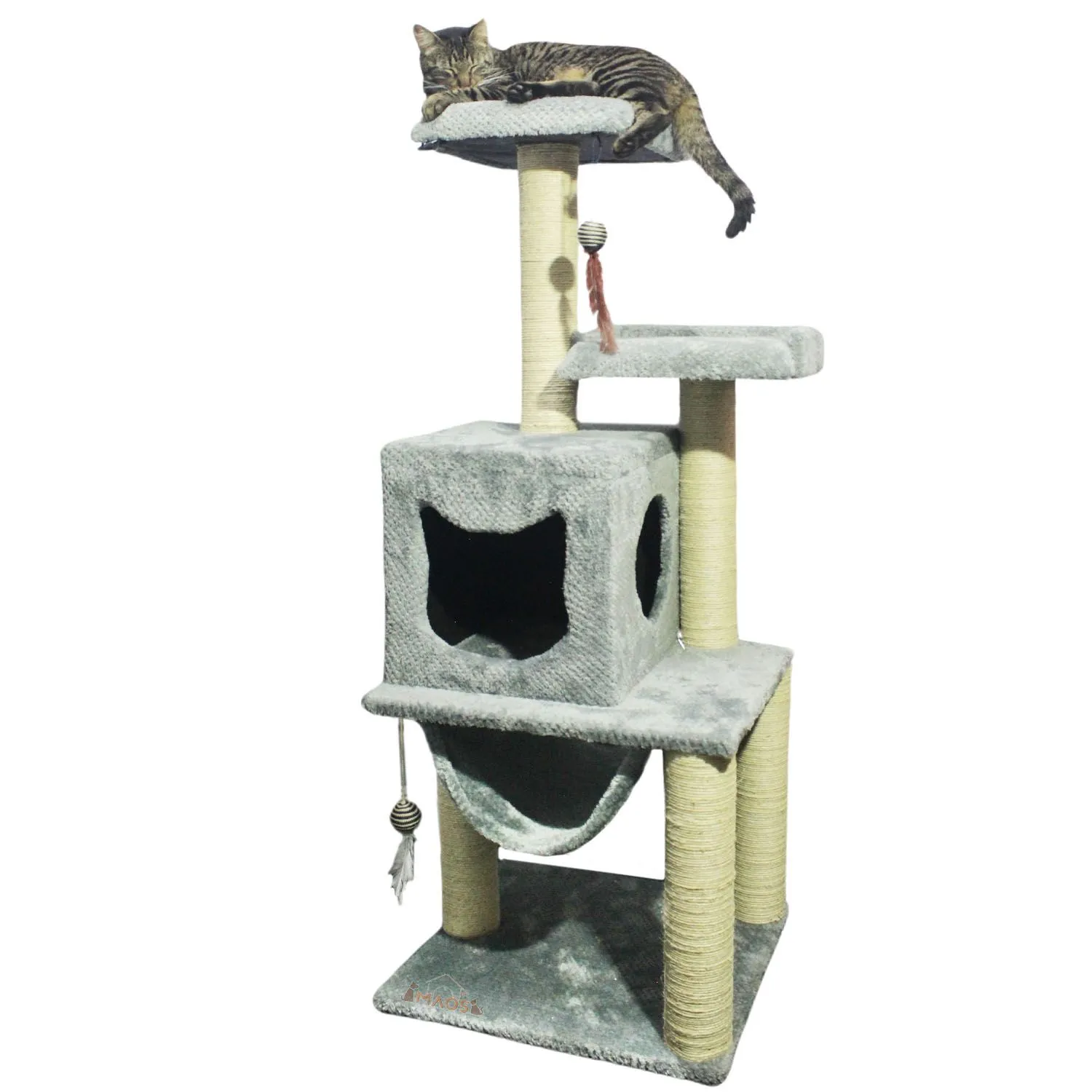 Gimnasio Rascador Para Gatos 50x45x135cm Mediano Gris