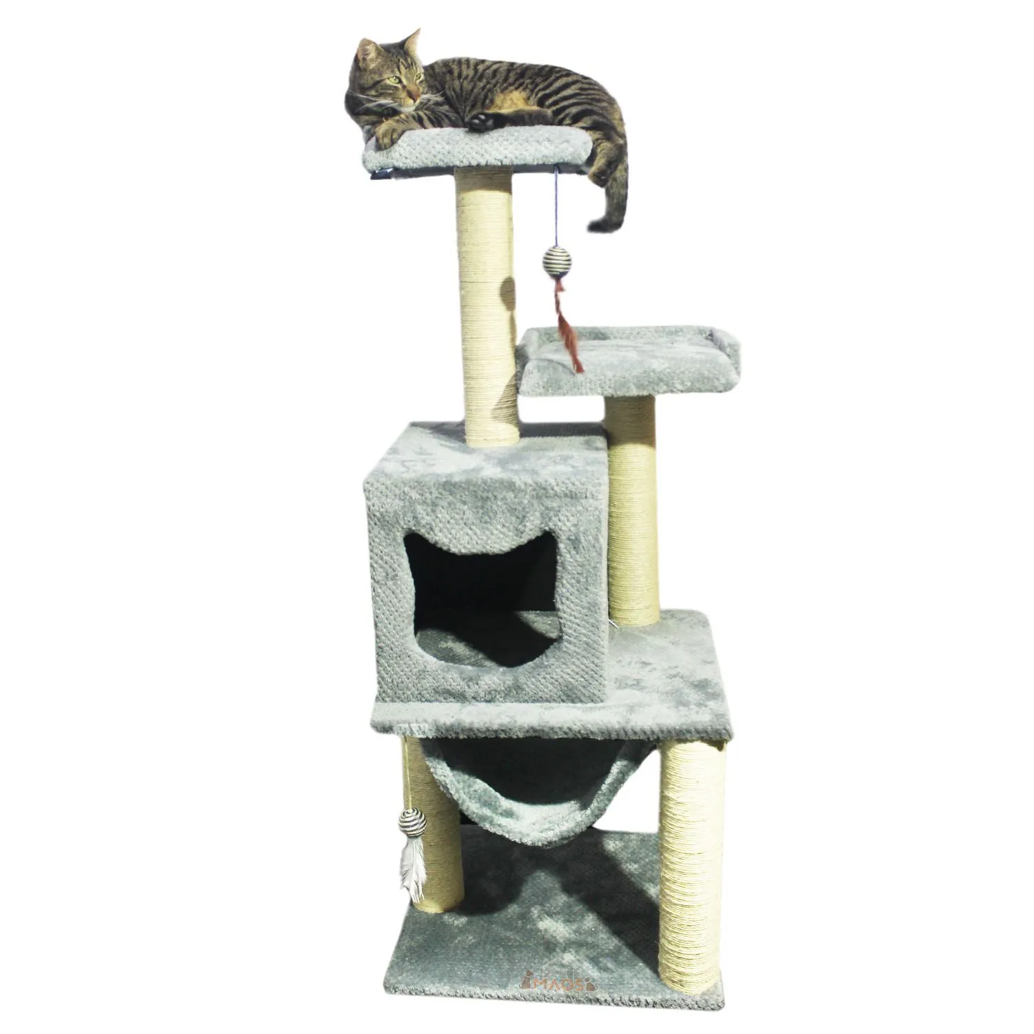 Gimnasio Rascador Para Gatos 50x45x135cm Mediano Gris 3