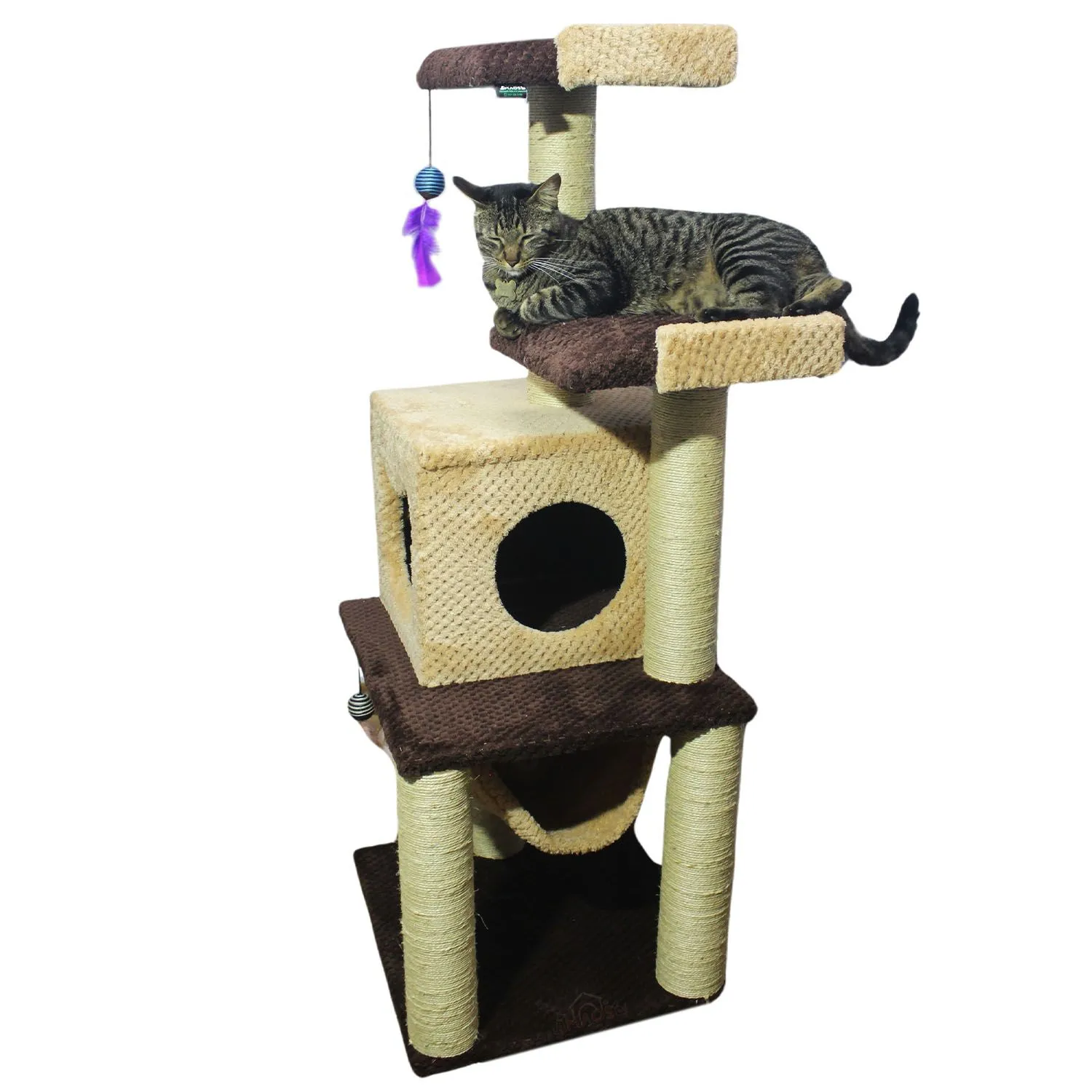Gimnasio Rascador Para Gatos 50x45x135cm Mediano Café