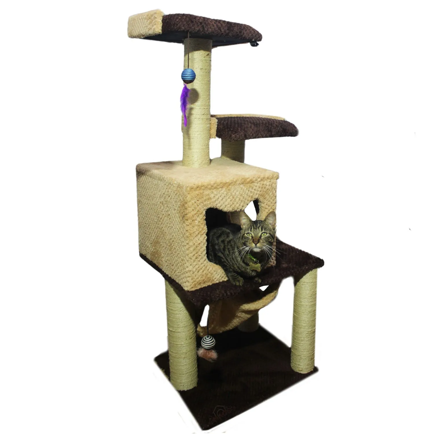 Gimnasio Rascador Para Gatos 50x45x135cm Mediano Café