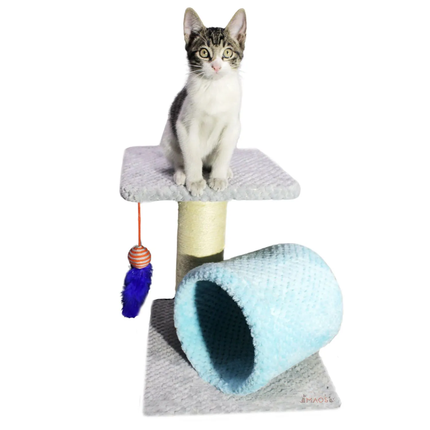 Gimnasio Rascador Para Gatos 35x35x40cm Mediano Gris 3
