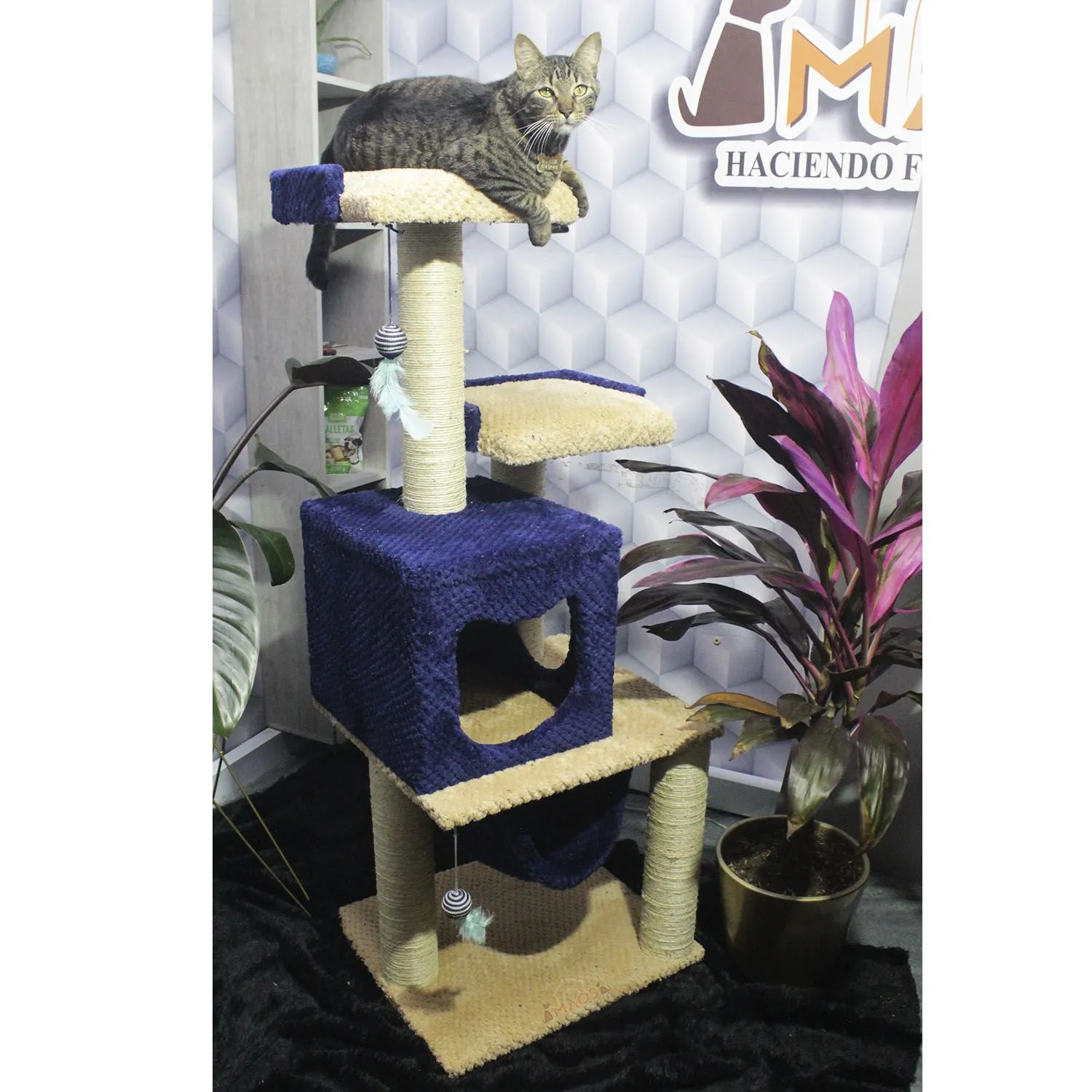 Gimnasio Rascador Para Gatos 50x45x135cm Mediano Beige 3