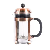 Cafetera Prensa Francesa Filtro Acero Inoxidable 600Ml Color Cobre